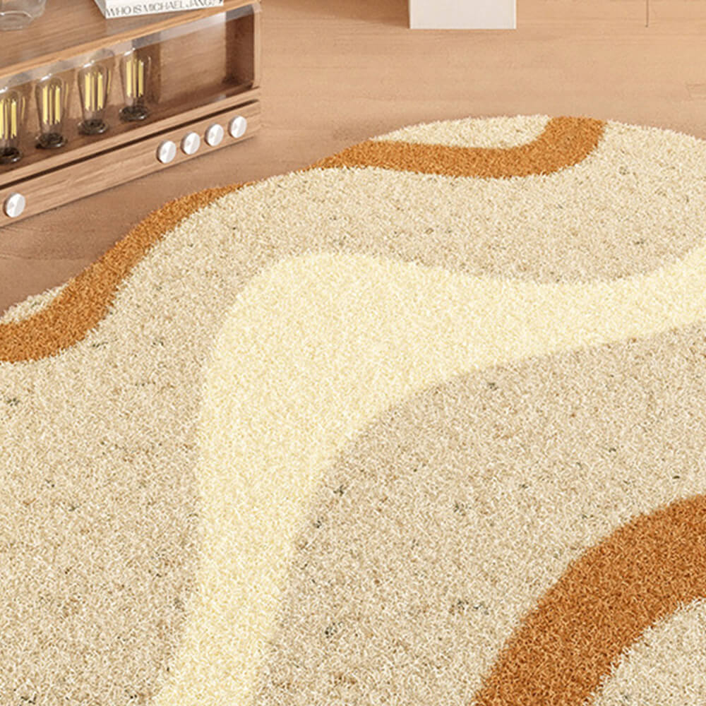 Irregular Shaped Plush Soft Faux Cashmere Home Rug