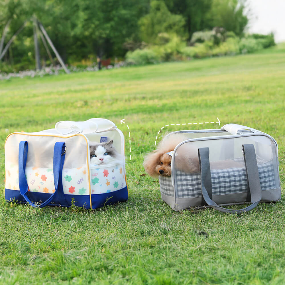 Soft-Sided Breathable Multifunctional Travel Pet Carrier Bag with Bottom Pad