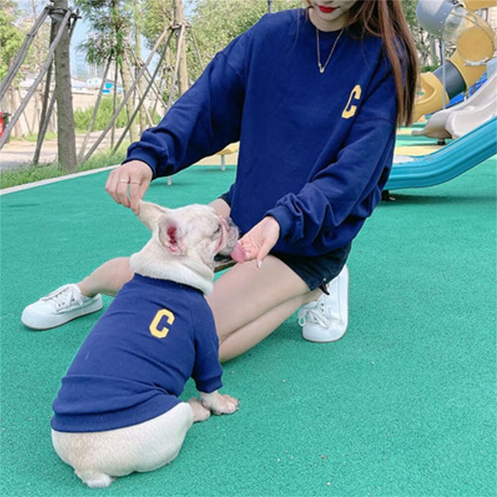 Pet Clothing Dog Family Style Letter Embroidered Sweatshirt