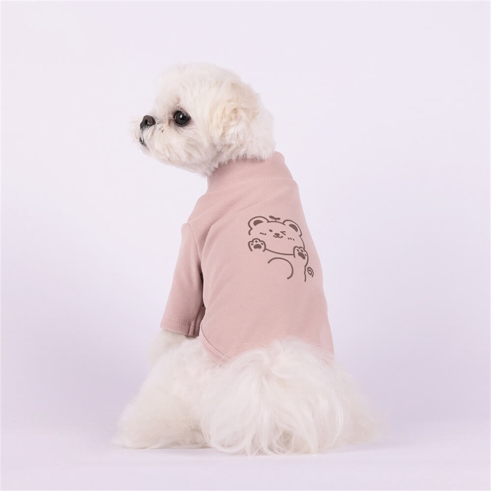 Cute Bear Print Dog T-Shirt – Soft and Stylish for Everyday Comfort