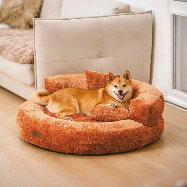 Luxe Diamond Velvet extraíble cama ortopédica para perros con almohada - Dreamnest