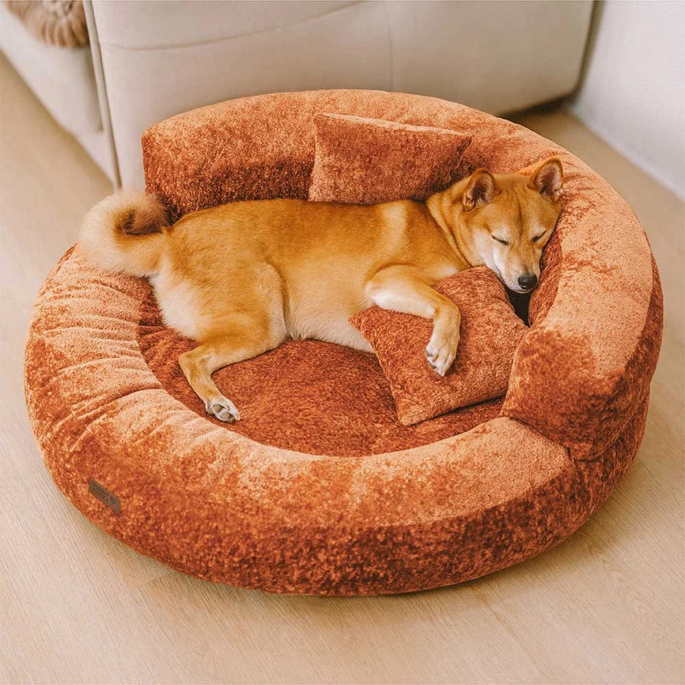 Luxe Diamond Velvet extraíble cama ortopédica para perros con almohada - Dreamnest