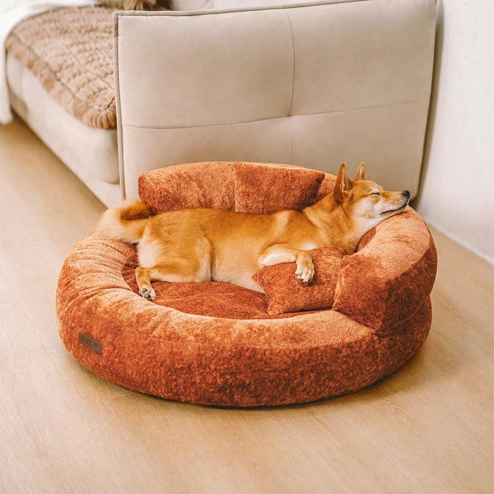 Luxe Diamond Velvet extraíble cama ortopédica para perros con almohada - Dreamnest