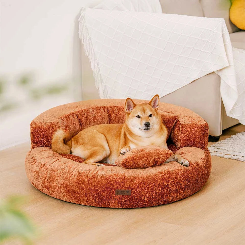 Luxe Diamond Velvet extraíble cama ortopédica para perros con almohada - Dreamnest