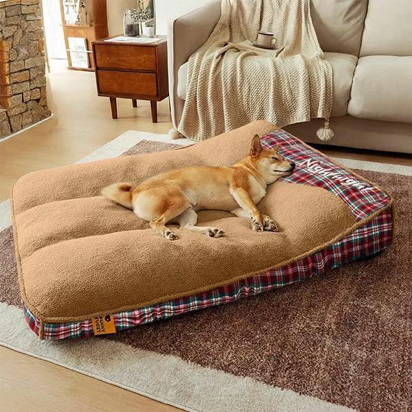 Cama de perros rectángulo de peluche de peluche extravagante extra grande - noche nocturna