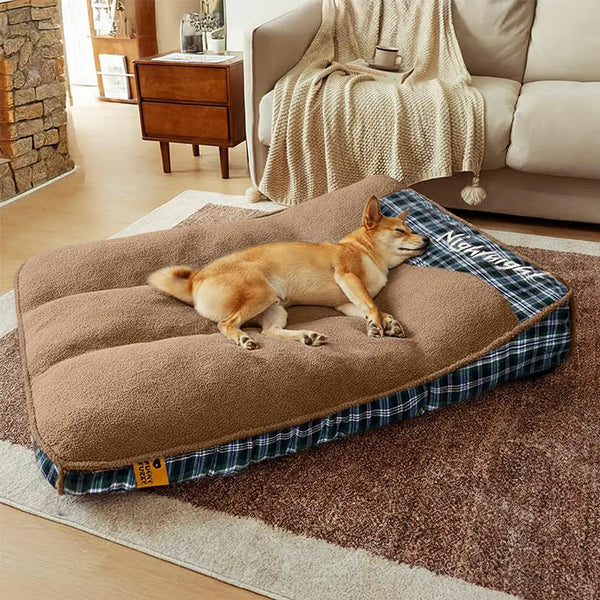 Cama de perros rectángulo de peluche de peluche extravagante extra grande - noche nocturna