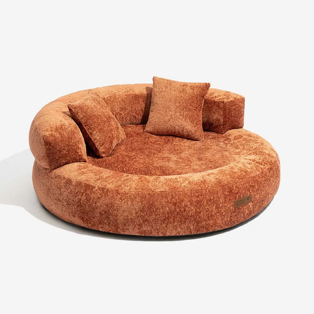 Luxe Diamond Velvet extraíble cama ortopédica para perros con almohada - Dreamnest