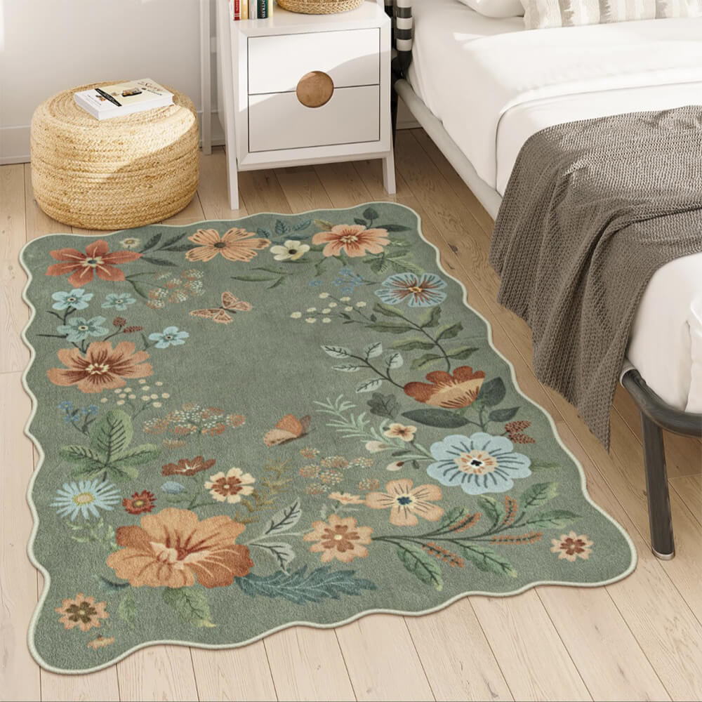 Nature Botanical Garden Pet-Friendly Living Room Rug