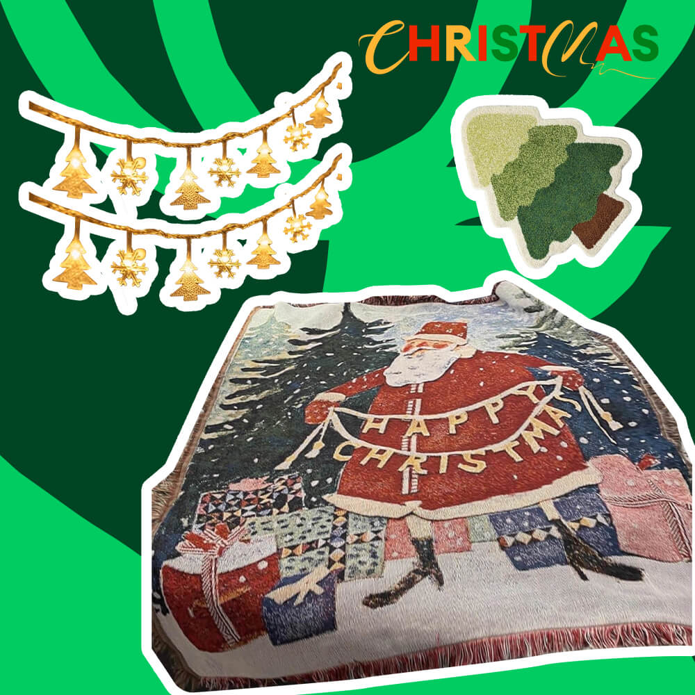 Christmas Throw Blanket - Gift Bundle 3pcs