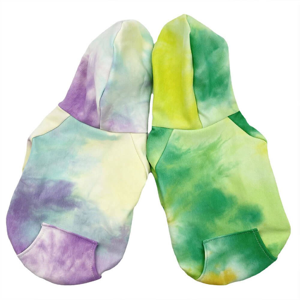 Tie-Dye Hooded Dog Sweatshirt - Cozy and Stylish Pet Hoodie