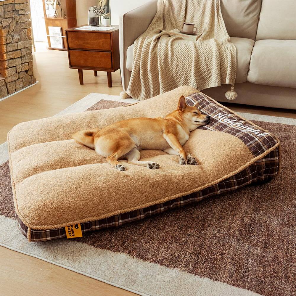 Extra Large Washable Teddy Fluffy Orthopedic Rectangle Dog Bed - Nightnight