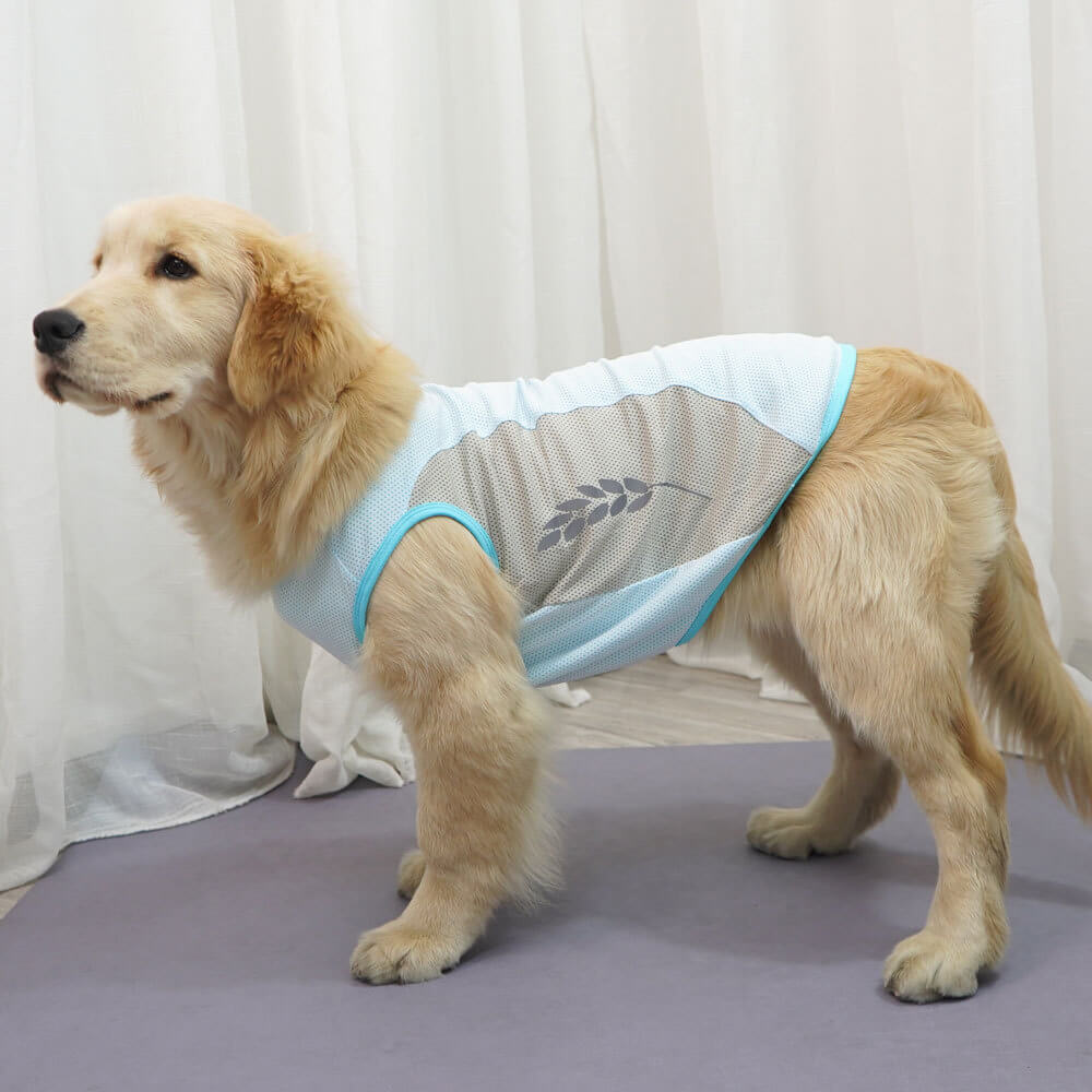 Ropa para perros, orejas de trigo reflectantes en forma de panal, ropa fresca refrescante, chaleco a juego de colores