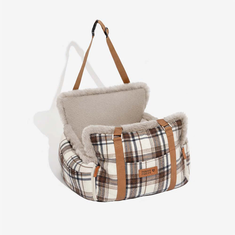 3 in 1 Fluffy Warmth Safe Dog Booster Car Seat Bed - Winter Cruiser