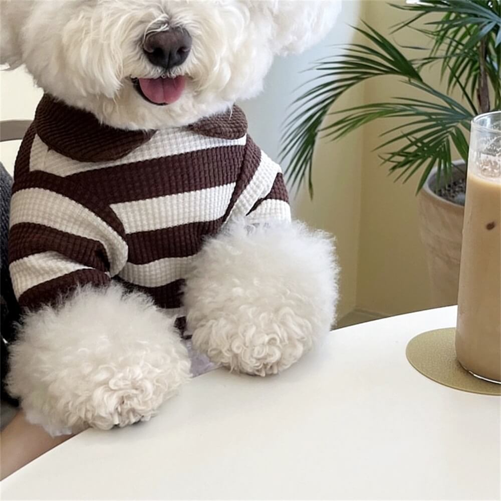 Stylish and Cozy Striped Dog Sweater - Perfect for Small Breeds