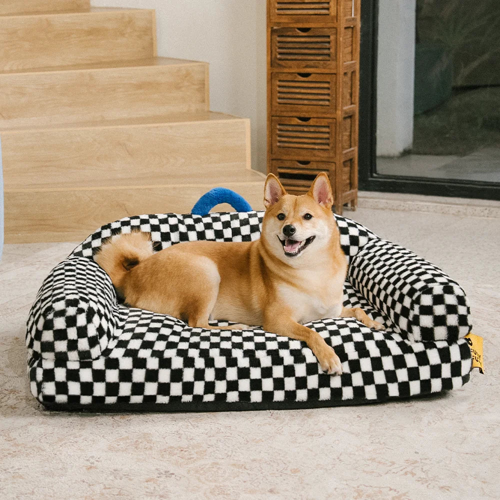 Checkerboard Thick & Fluffy Washable Orthopedic Dog Sofa Bed - CheckMate