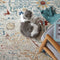 Alfombra vintage de área vintage de color azul y crema: elegancia atemporal para su hogar