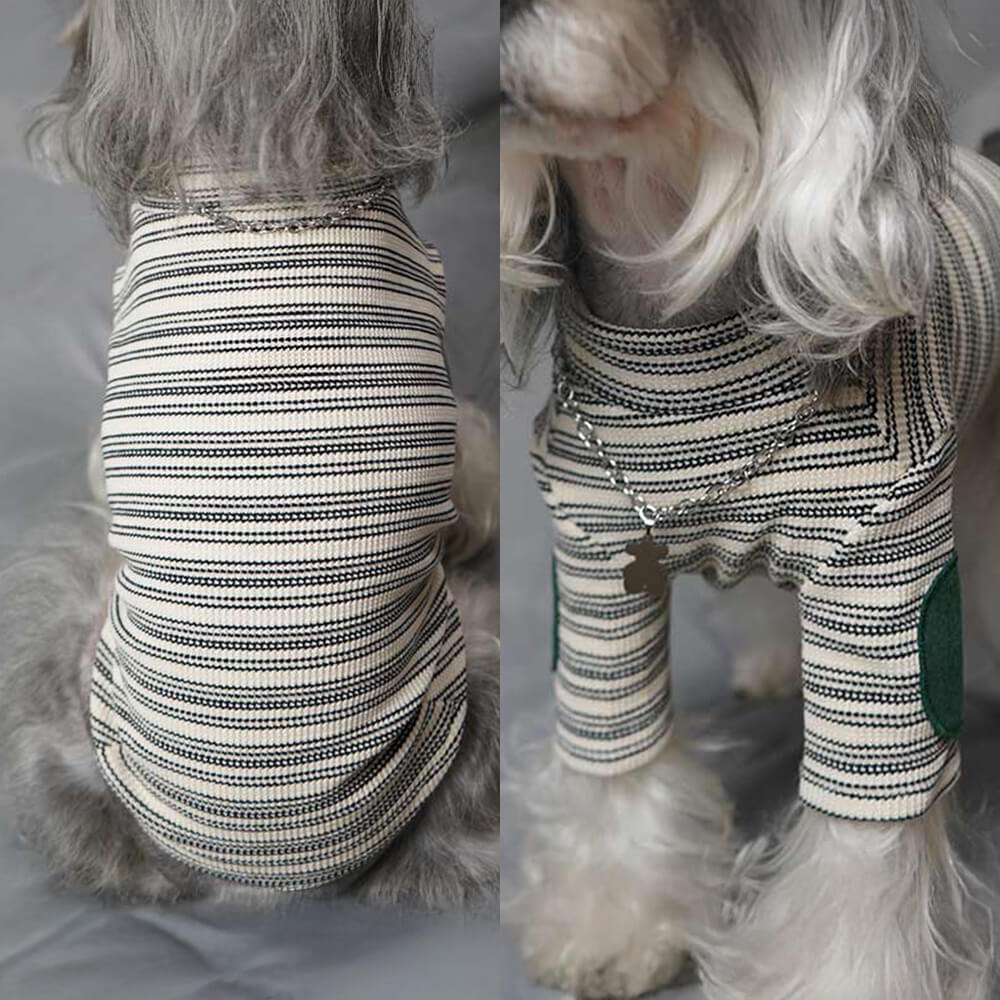 Chic Vinage Stripe Stretchy Warm Dog Knit Sweater