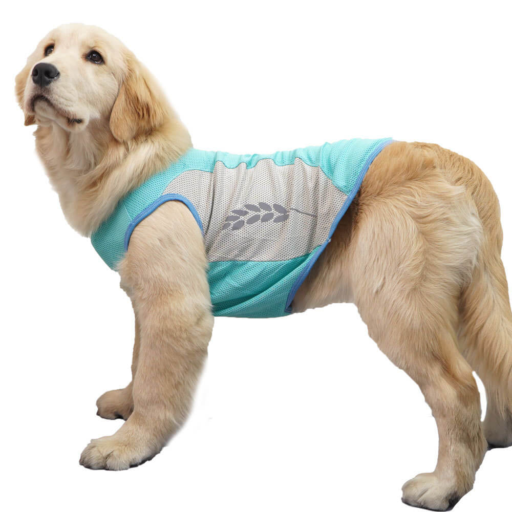 Ropa para perros, orejas de trigo reflectantes en forma de panal, ropa fresca refrescante, chaleco a juego de colores