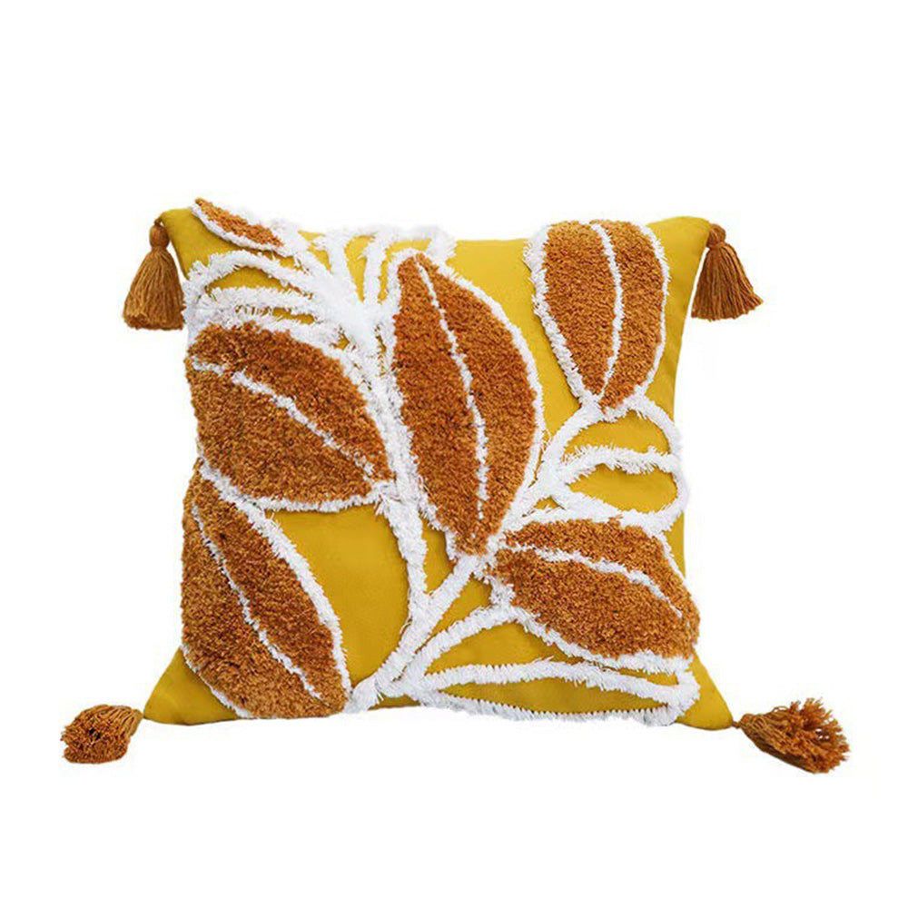 Plush Leaf With Tassel Sofa Pillow