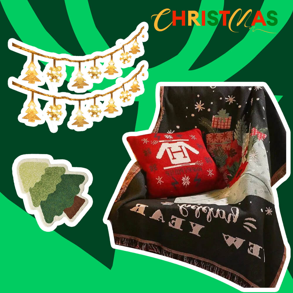 Christmas Throw Blanket - Gift Bundle 3pcs