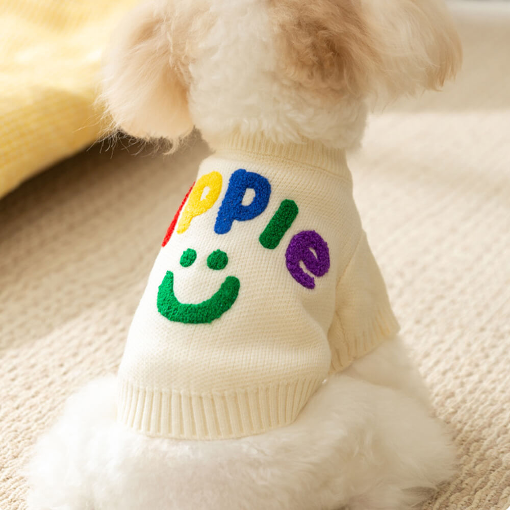 Colorful Apple Knit Dog Sweater