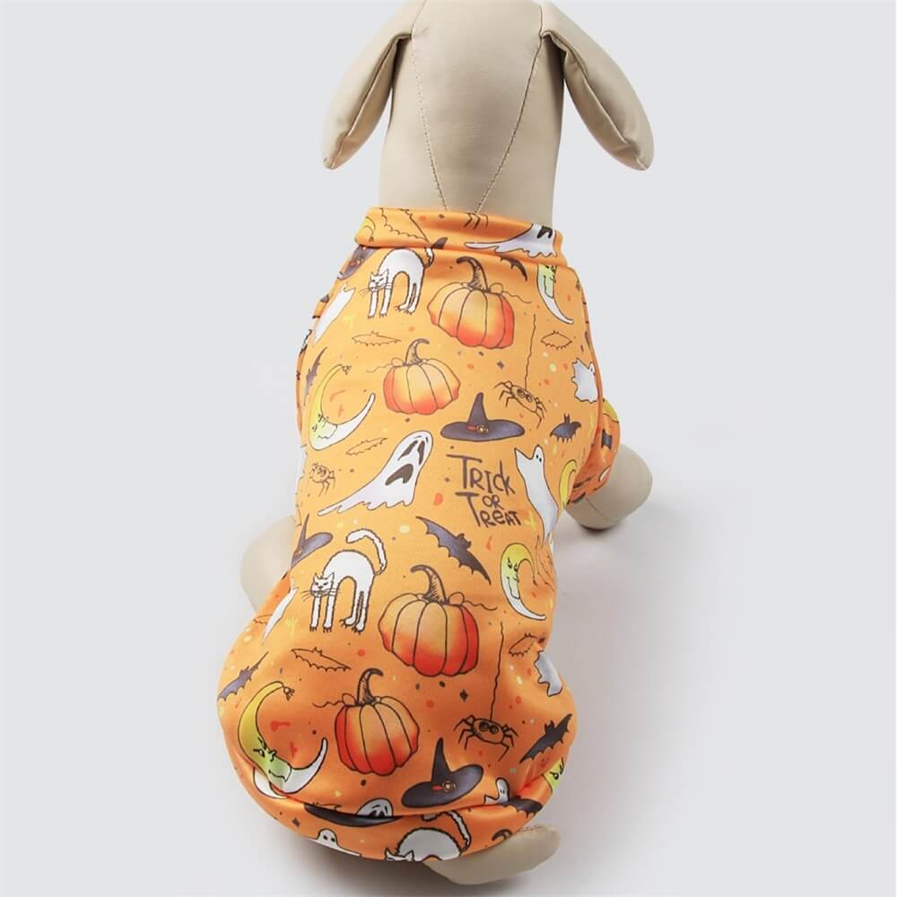 Disfraz de mascota de Halloween con estampado de felpa | Cálido diseño de calabaza y fantasma para otoño e invierno.