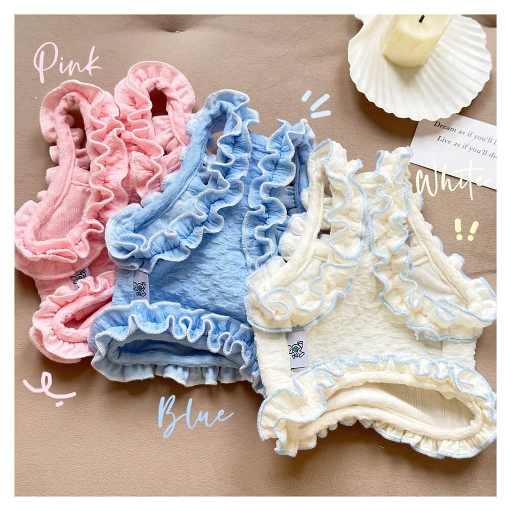 Frilly Ruffle Dog Tank Tops - Soft and Sweet Pet Apparel