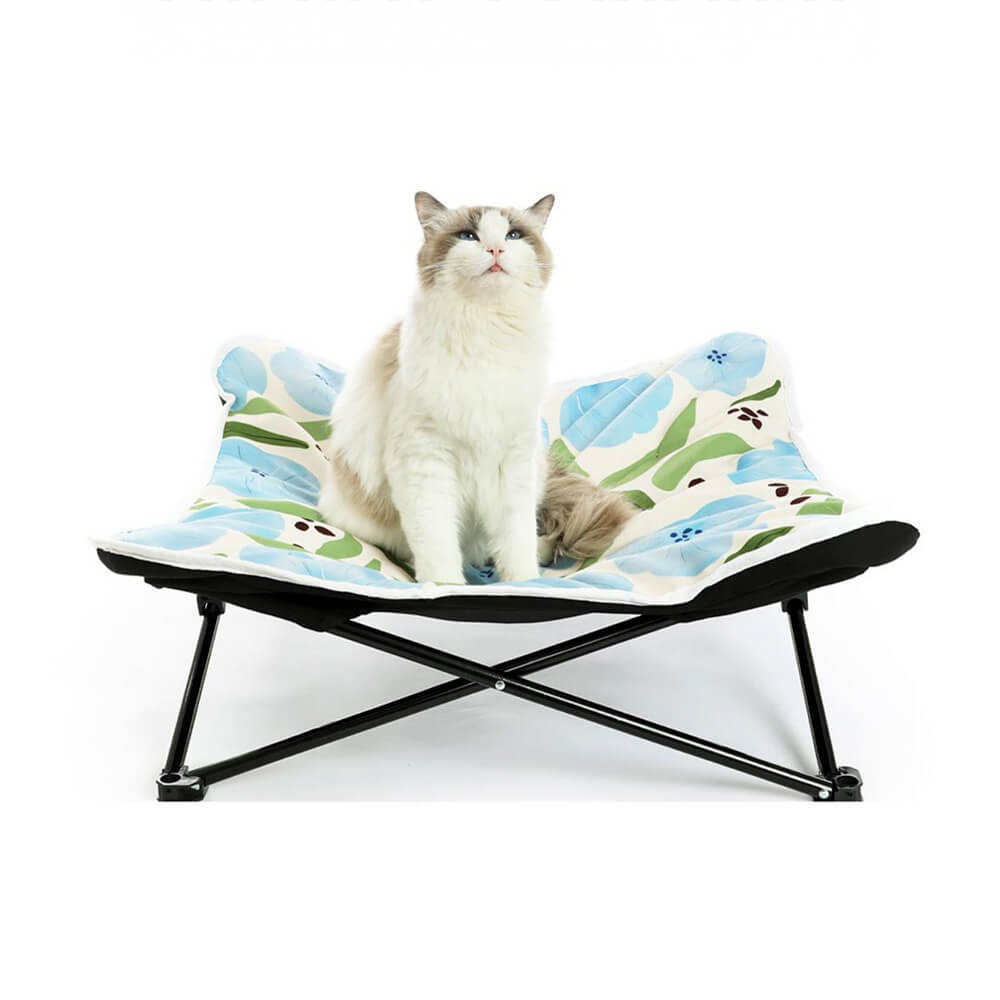 Floral Moisture-Proof Foldable Cat & Dog Camping Bed