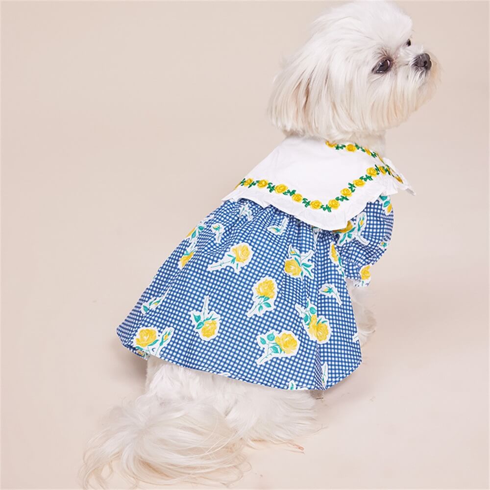 Floral Gingham Dog Dress