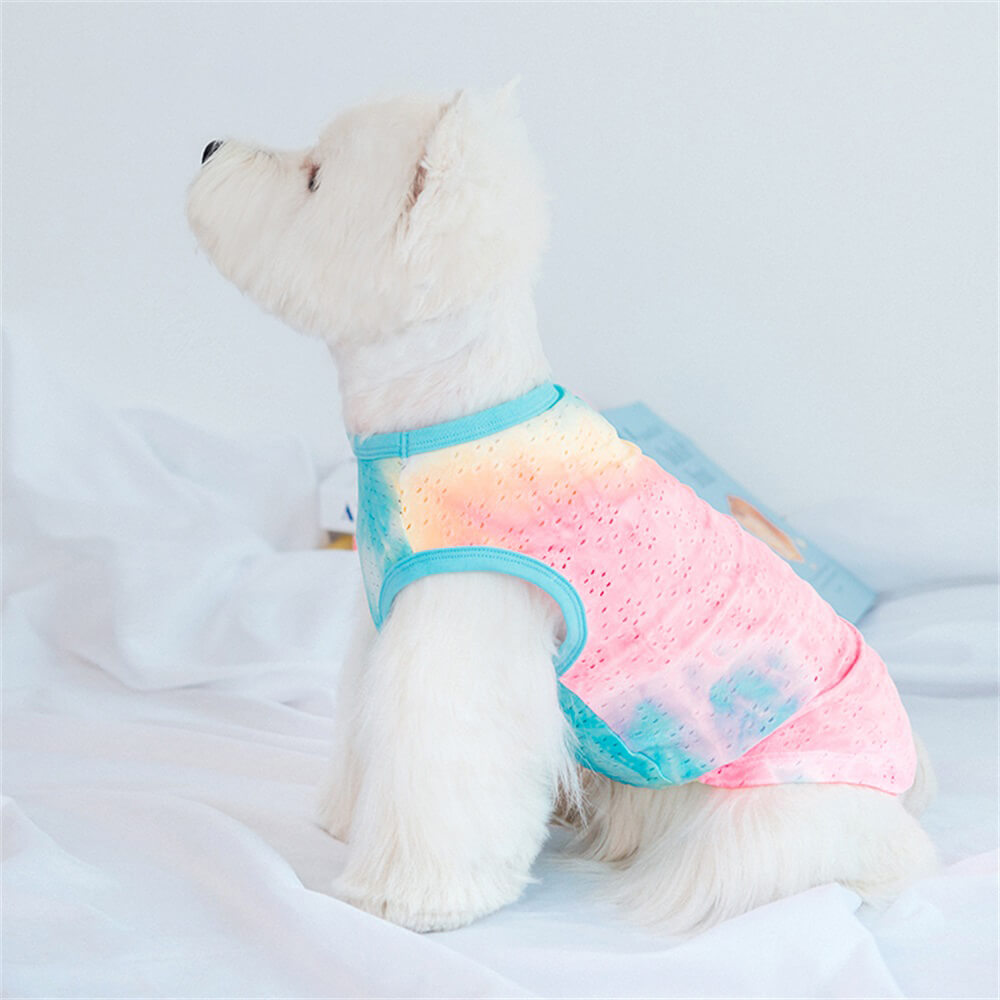 Camiseta sin mangas para perros Tie-Dye: ropa de verano ligera y elegante