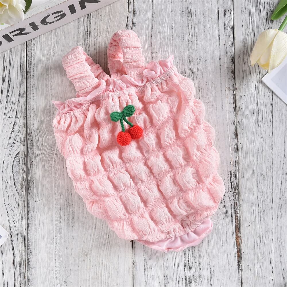 Cute and Breathable Pet Clothes Spring Summer New Arrival: Macron Bubble Jacquard Harness