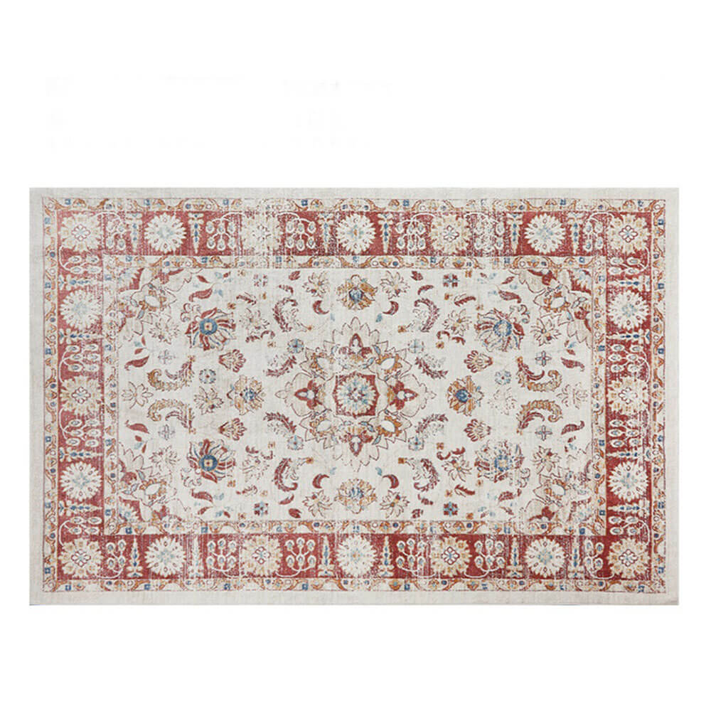 Vintage Blue & Cream Pet-Friendly Area Rug - Timeless Elegance for Your Home