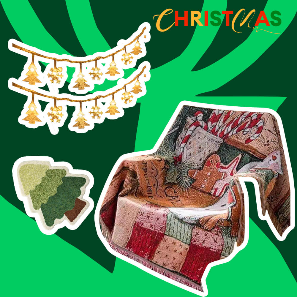 Christmas Throw Blanket - Gift Bundle 3pcs