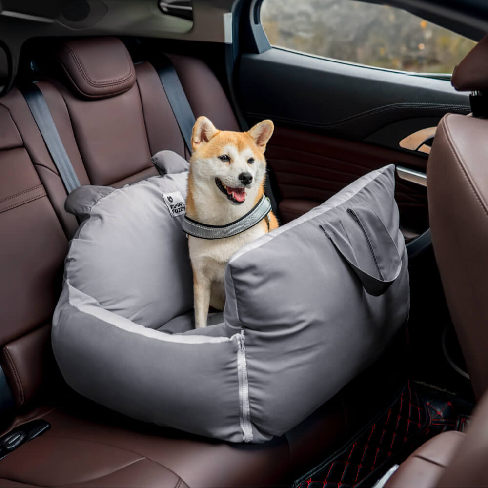 Cama de seguridad para coche para mascotas con orejas de oso Cama para asiento de coche para perros