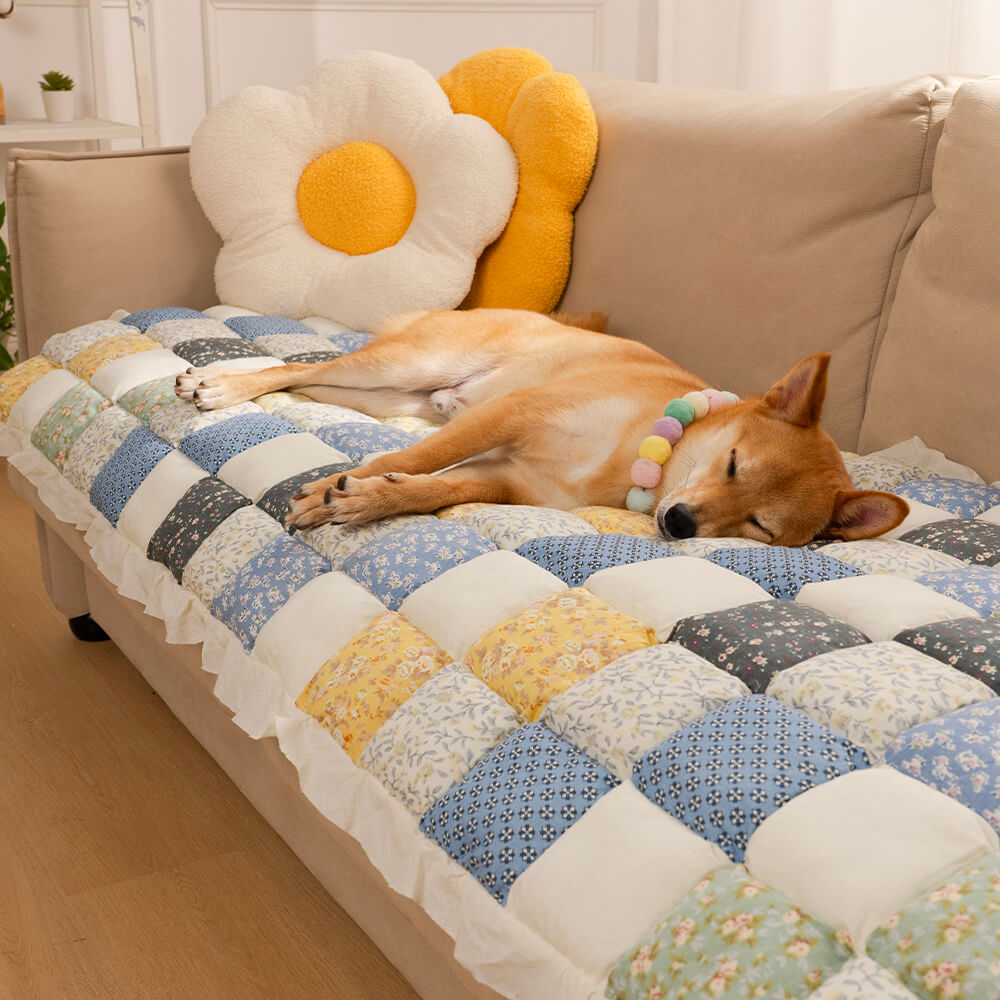 Funda protectora para sofá resistente a los arañazos con alfombrilla para mascotas a cuadros para todas las estaciones