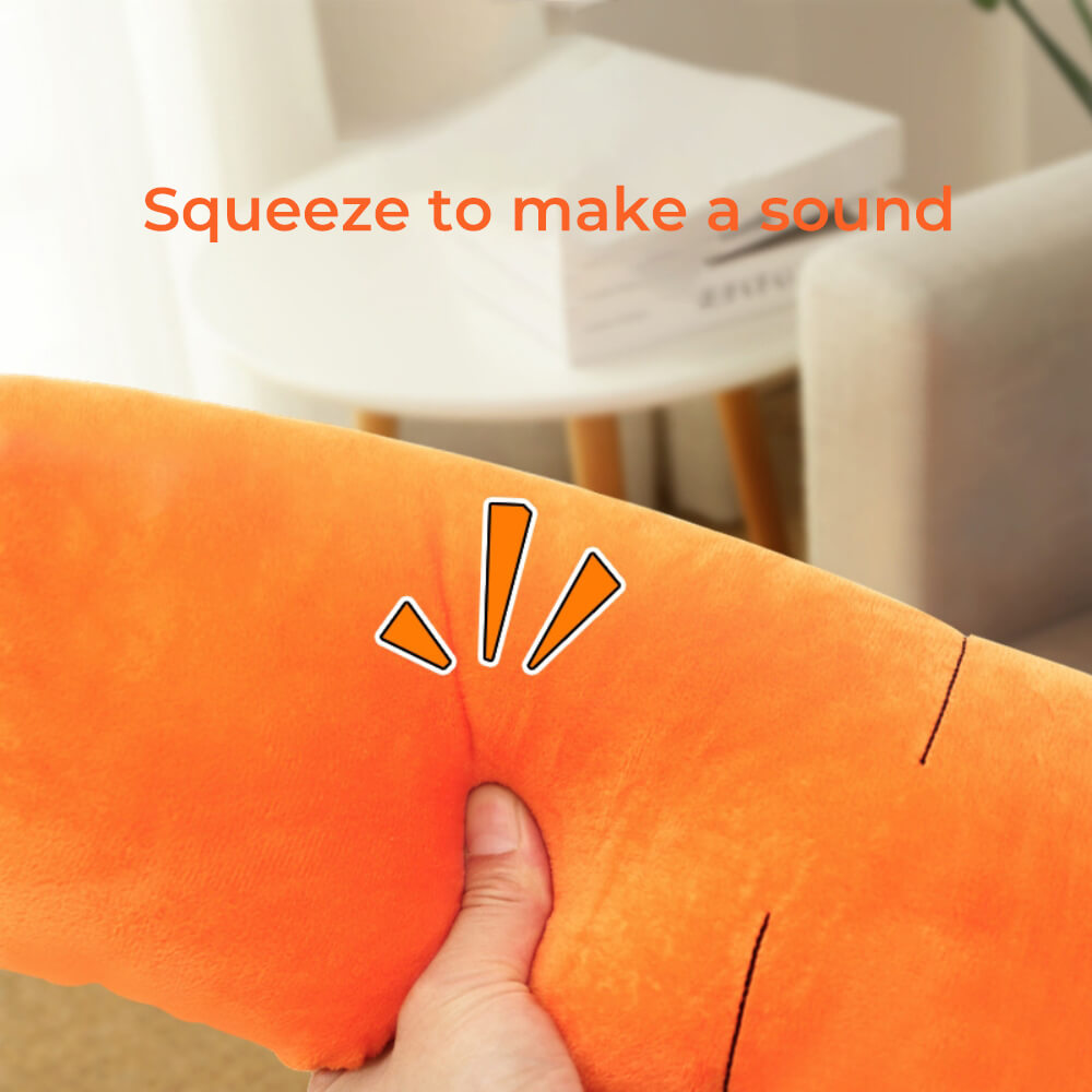Juguete interactivo para perros de peluche con sonido de zanahoria