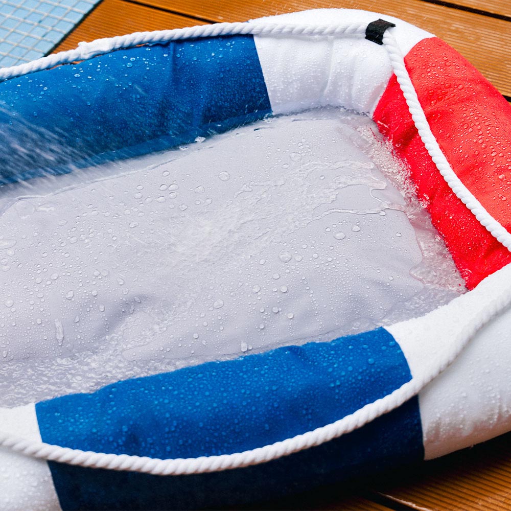 Cama para mascotas en forma de bote impermeable de enfriamiento de verano con almohada-balsa de enfriamiento