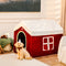 Casa de nieve navideña acogedora calidez gran casa de perros