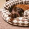 Cama clásica de Donut Dog Bolster Donut Bolster Argyle - Haven acogedor