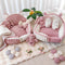 Cream Pink Fluffy Cozy Washable Dog & Cat Sofa Bed