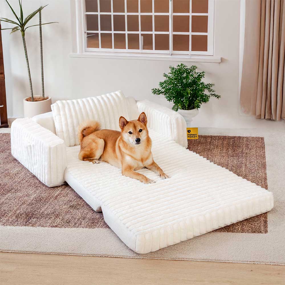 Creamy Fluffy Orthopedic Human-Dog Bolster Bed - Expandable Comfort