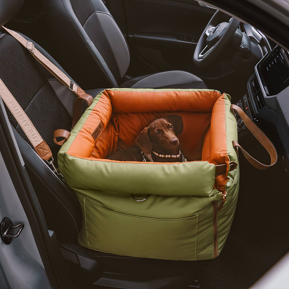 Cama elevadora para asiento de coche para perros de piel sintética de lujo - Urban Voyager