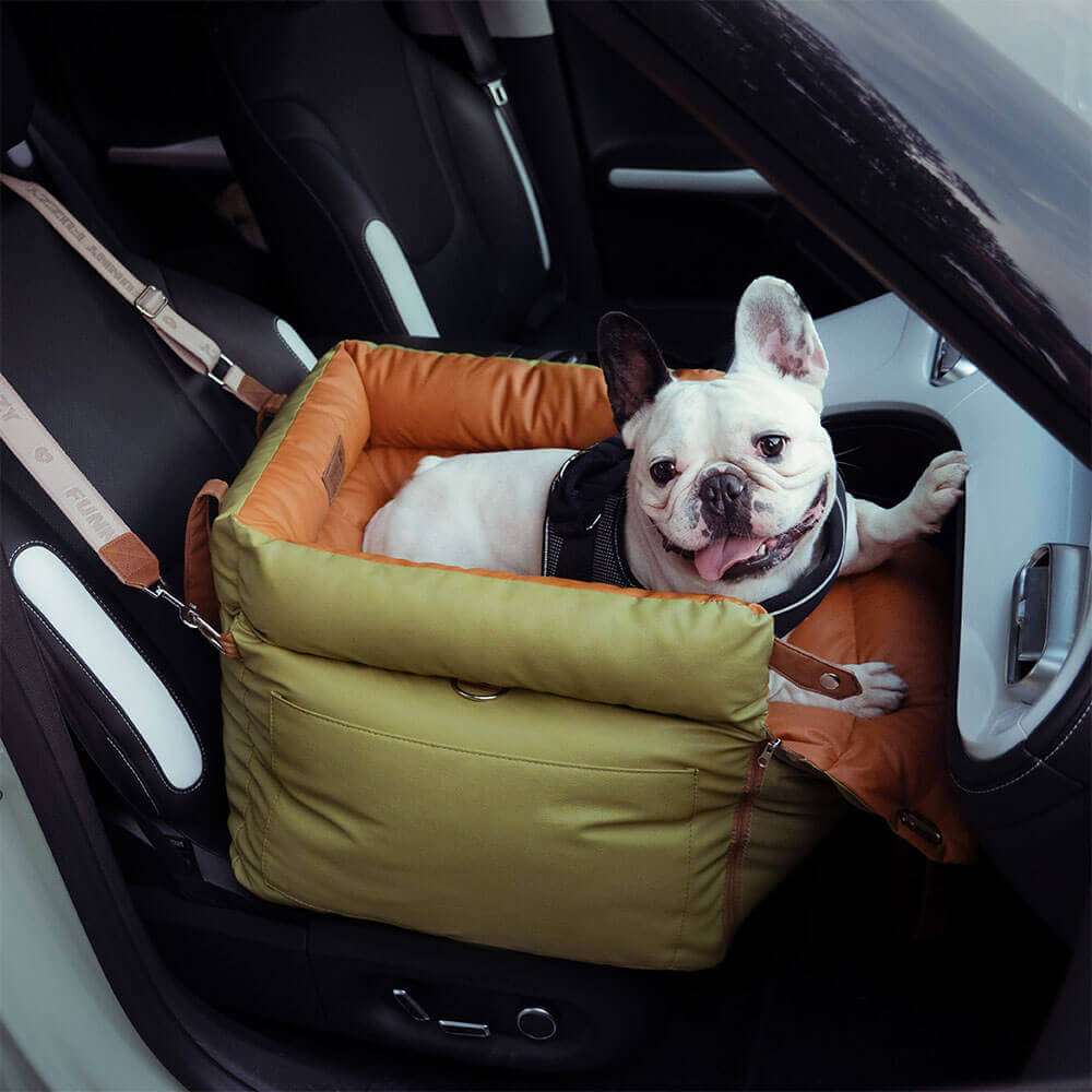 Cama elevadora para asiento de coche para perros de piel sintética de lujo - Urban Voyager