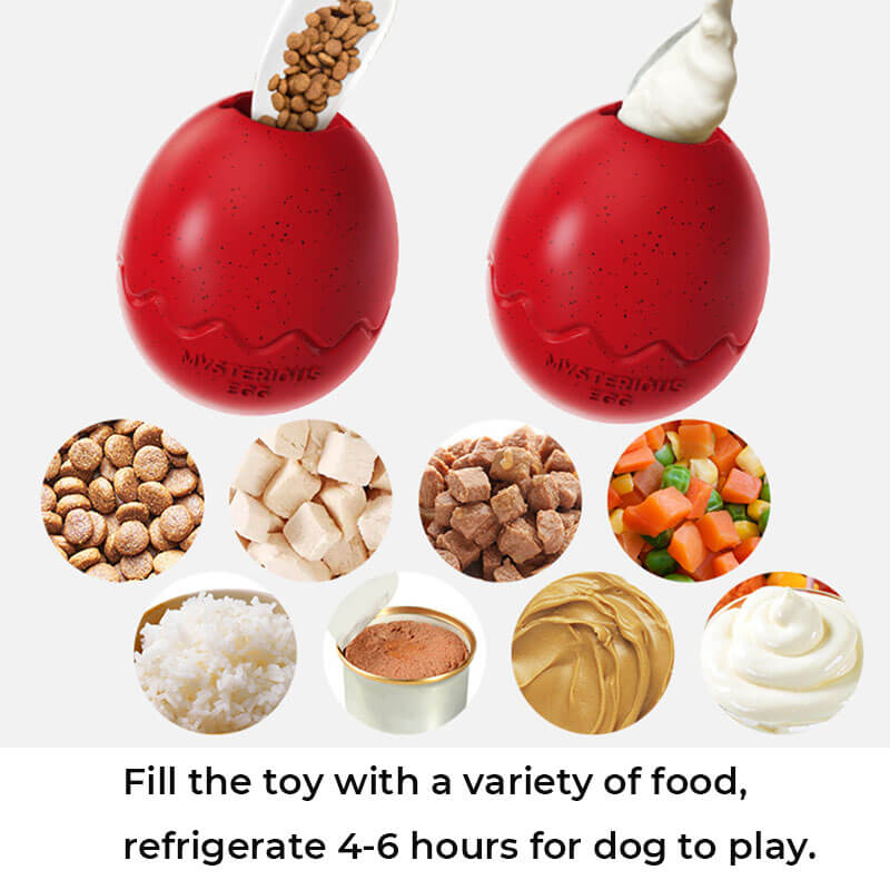 Juguetes interactivos para perros con alimentador lento en forma de huevo