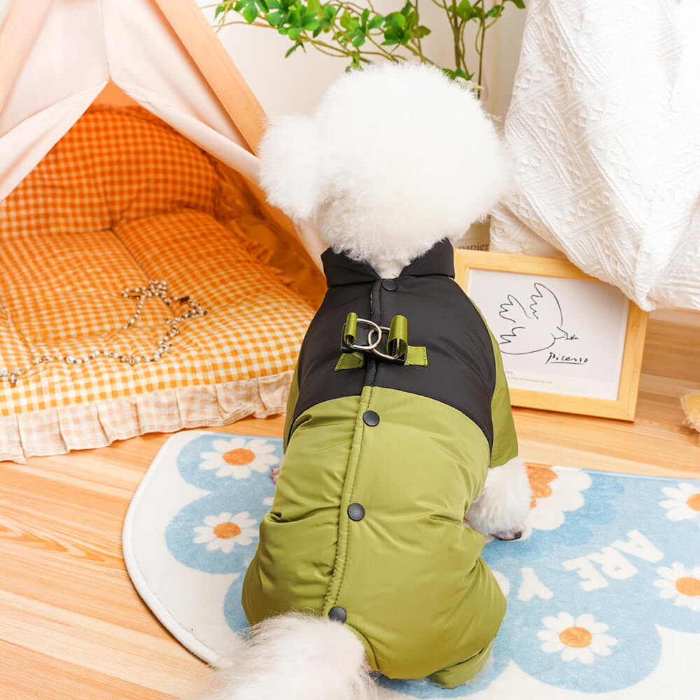 Back-Opening Waterproof & Windproof Four-Legged Outdoor Dog Coat