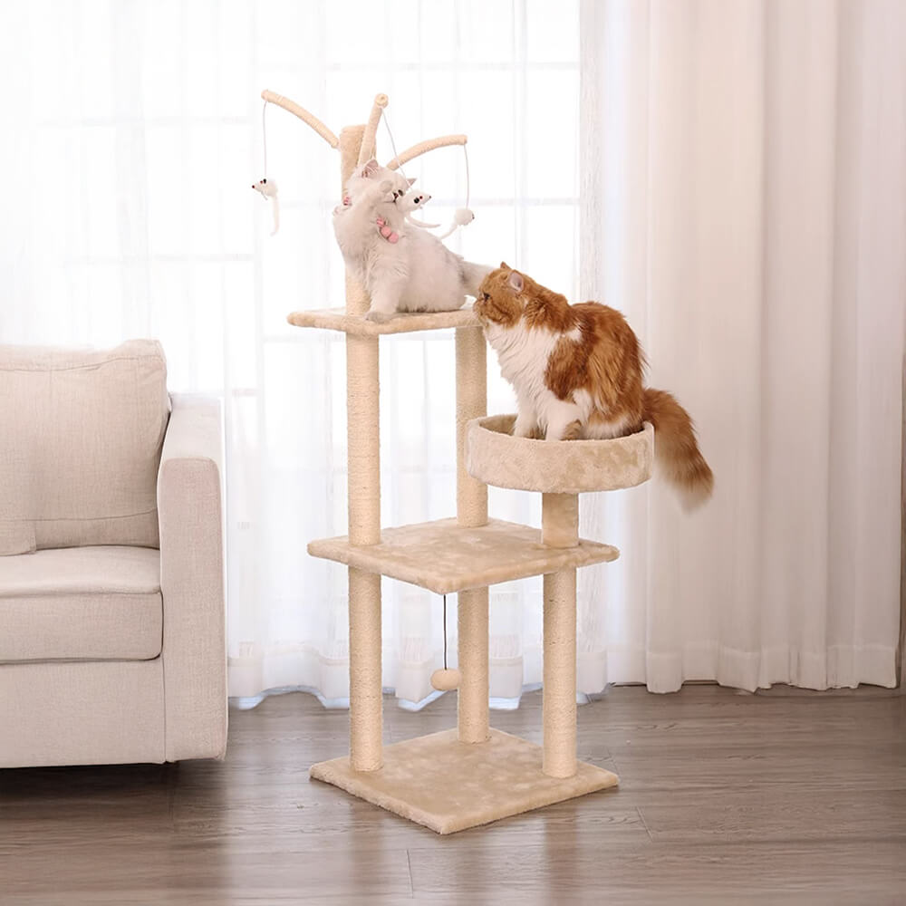 Cozy and Fun Scratch-Resistant Sisal Multi-Level Cat Tree