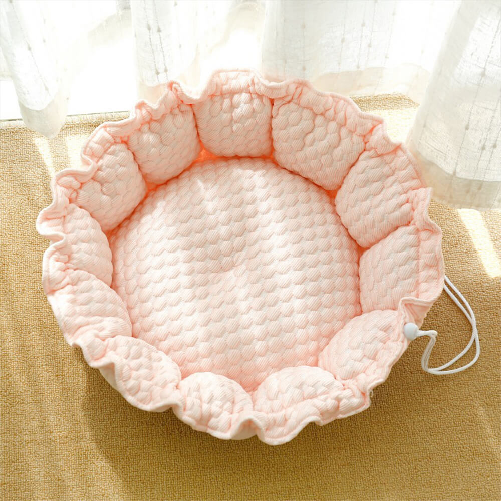 Floral Ruffled Cooling Double-Sided Versatile Dog & Cat Bed