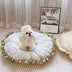 Cama de perros redondo acogedor y acogedor con volantes floral