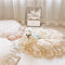 Cama de perros redondo acogedor y acogedor con volantes floral