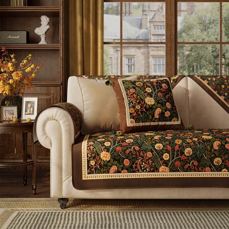 Funda protectora antideslizante para sofá, muebles de lujo Vintage para jardín